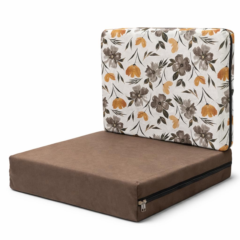Sofa Cushion Set 32D High Density Foam, Seat Cushion 21x21 inch x 90mm & Back Cushion 18x21 inch 70 mm, Premium Fabric, Durable & Comfortable Seating Support for Sofa, Chair & Floor-image-26
