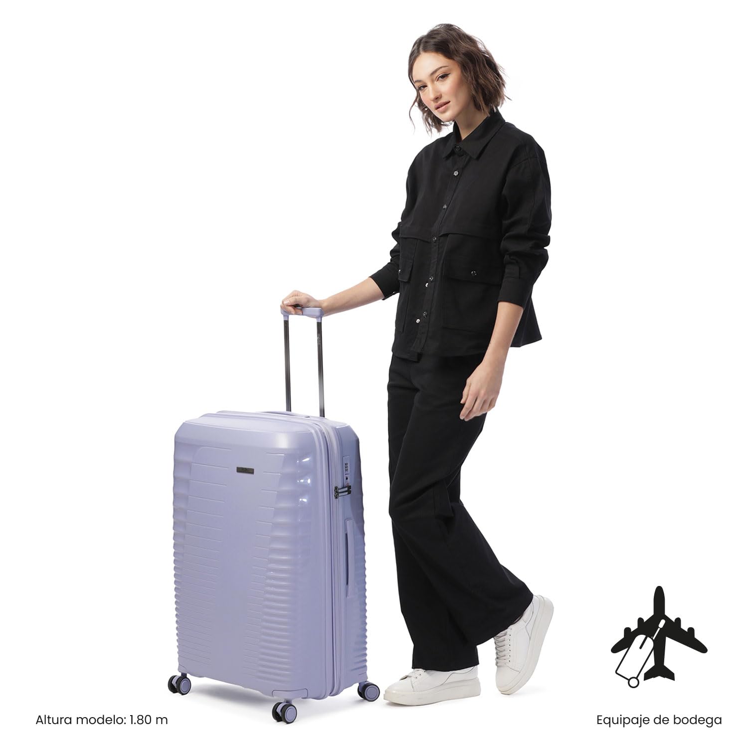 TOTTO - Maleta Rígida Grande, Modelo Traveler L, 51.5 x 76.5 x 31.5 cm, Capacidad 139 L, Expandible, Ruedas 360º, Manija Telescópica, Correas de Compresión Internas, Candado TSA, Color Cosmic Sky