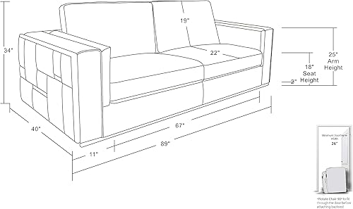 Miniatura 11 de Blackjack Furniture Catania - Moderno juego de sofá de cuero italiano de grano superior para sala de estar con marco de madera dura seca al horno y