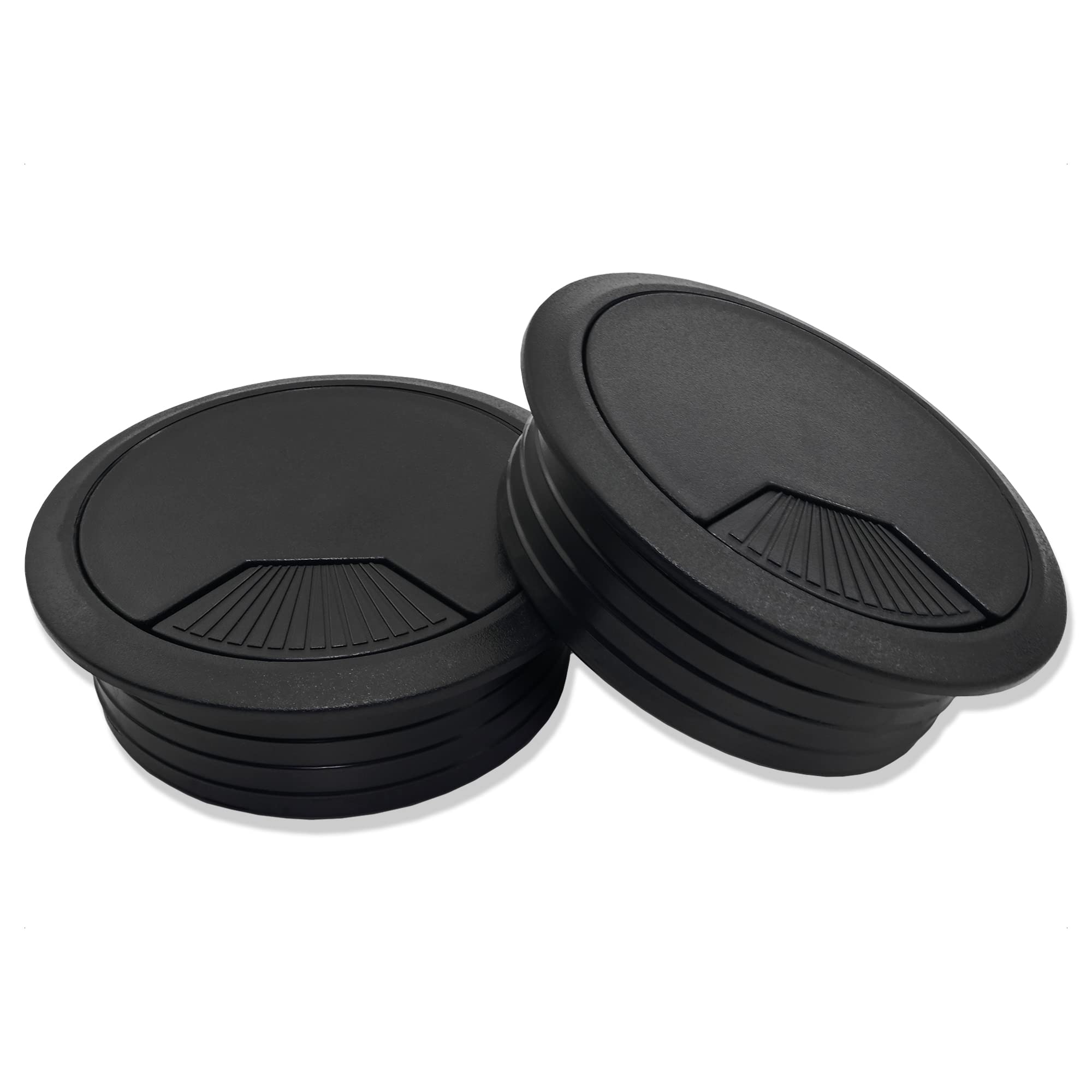 Mprofi MT® 10 Pièces | Passe Cable Bureau Noir Ø 80mm | Passages de Passe Fil Bureau en Plastique | Cable Management PC Gamer | Organisateur de Gestion des Câbles pour la Maison