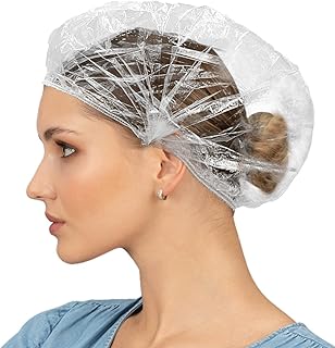 Disposable Clear Shower Caps, 30 Pcs Thickened Large Plastic Hair Processing Cap, Head Cover for Deep Conditioning Hair So...