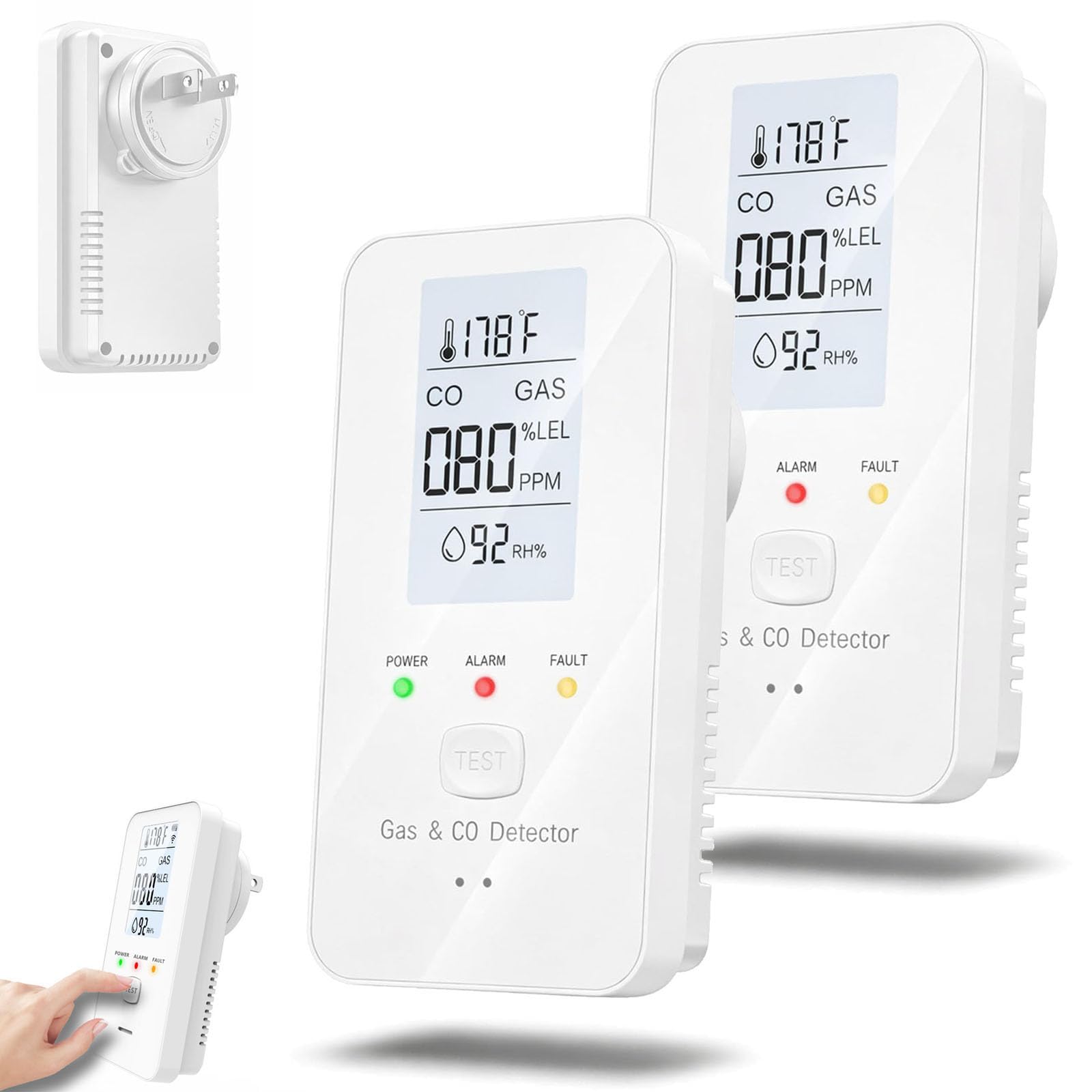 Steadfast Haven 4-in-1 Detector with HD Screen, Home, Apartment, Hotel, Camping RV (2, Color Screen-White) — view 10