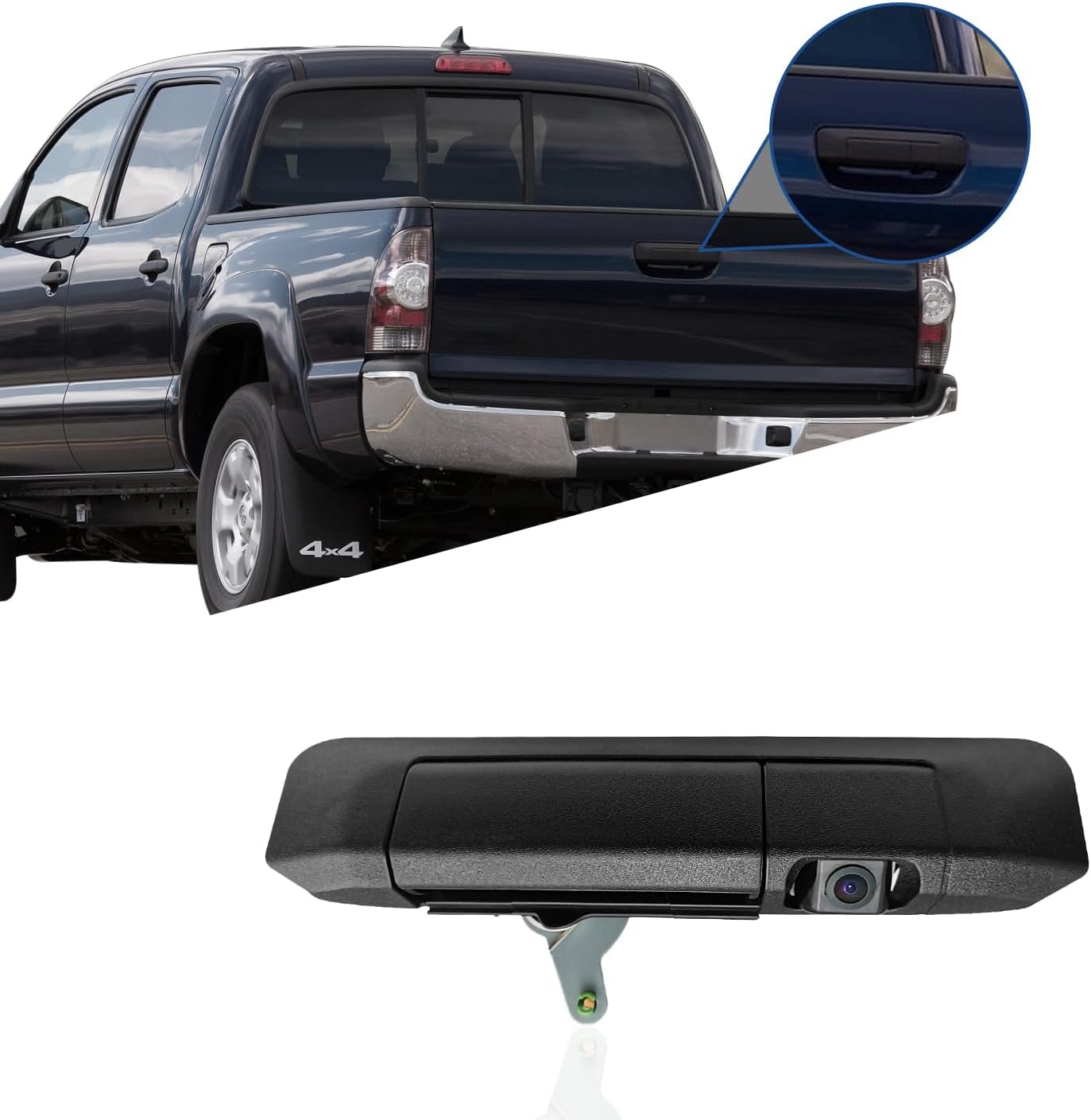 Aftermarket Tailgate Handle Backup Camera for Toyota Tacoma 2005-2014, RCA Connector,IP69K Waterproof Replacement Parking Camera