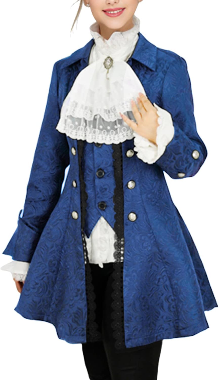 Rainday Women's Steampunk Pirate Jacket Medieval Gothic Tailcoat Victorian coat Costume - Image 2