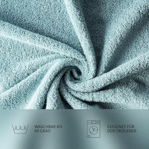 Homewell Handtücher Set - weich und saugstark, 100% Baumwolle, Oeko-Tex 100 Zertifiziert (5 Gästehandtücher 30x50 cm, Türkis) – Ansicht 4