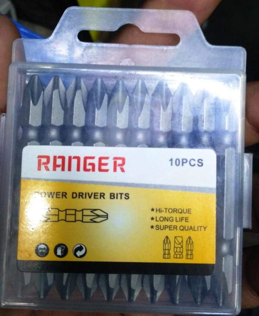 H9 Double Ended Magnetic Screwdriver Bits | PZ2–PH2 65mm | Chrome Finish S2 Taiwan Steel | 1/4 Hex Shank Drill & Impact Driver Bits (10 Pcs Set)