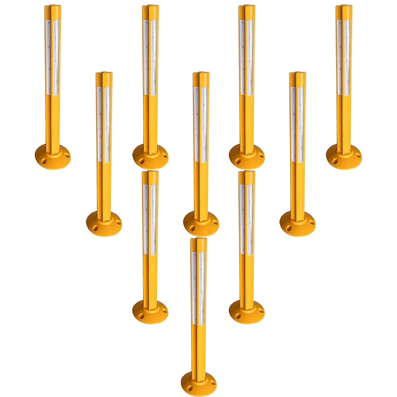 Poteaux de stationnement, Lot de 10 cônes de signalisation routière - Poteaux en Plastique Durable pour la Gestion des foules, barrières réfléchissantes détachables pour hôpitaux, écoles et