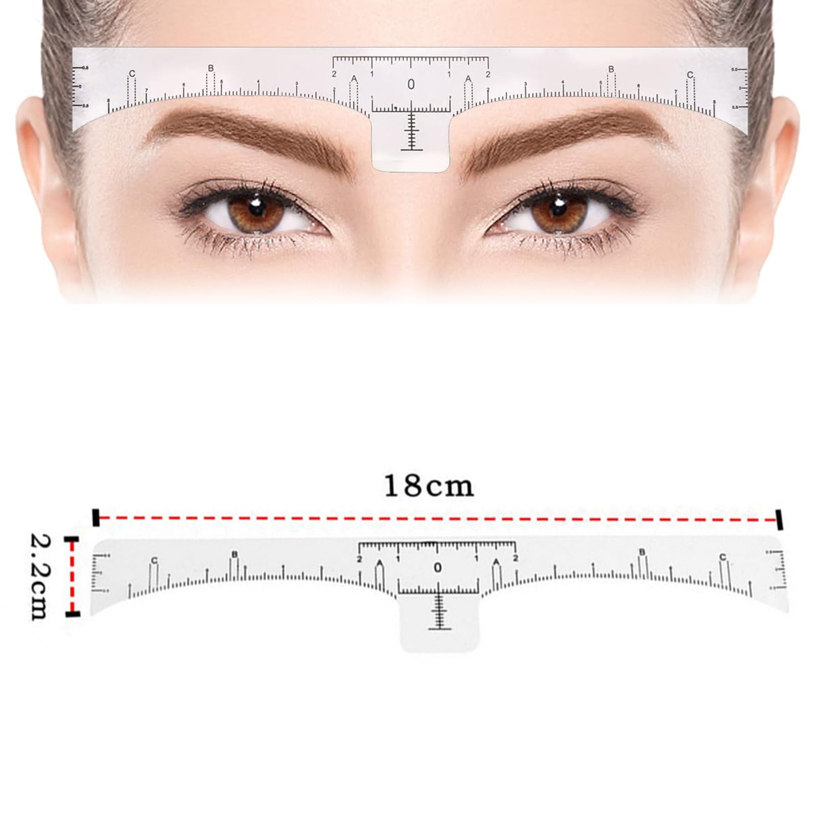Reglas para Cejas 100 Unidades Translúcidas Plantillas Microblading Desechables