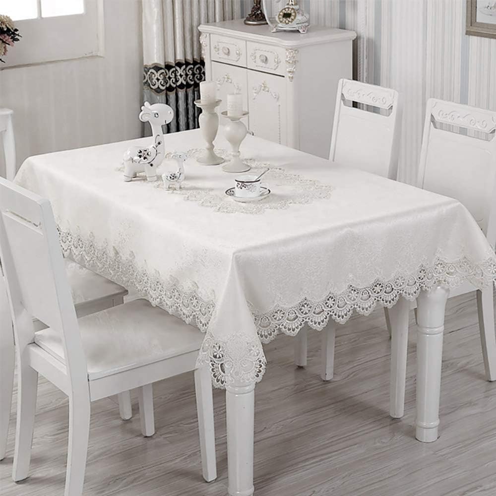 Flаѕh Sаlе Seasonfall White Lace Tablecloth Embroidery Table Cloths Cover Hollow Top Decooration (White, Rectangle-59 x106)