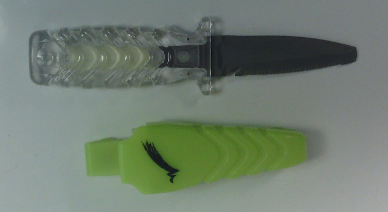 Seasoft Nite-Edge Titanium BC Knife-Yellow for Scuba, Snorkeling or Water Sports