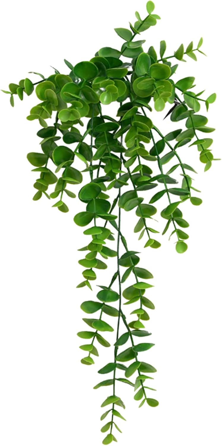 CUSROS Hanging Artificial Plants Plastic Eucalyptus Hanging Plants for