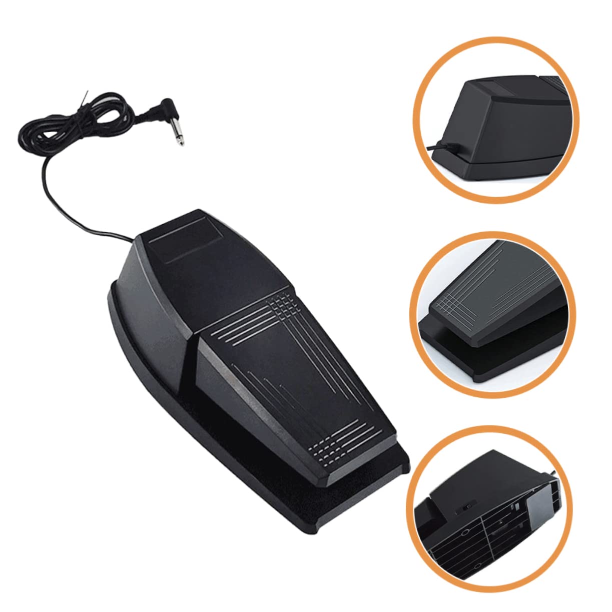 Pedale Sustain per Pianoforte Nero in Gomma Abs Resistente | Tastiera Midi e Sintetizzatore, Accessorio per Strumenti Digitali, Formato