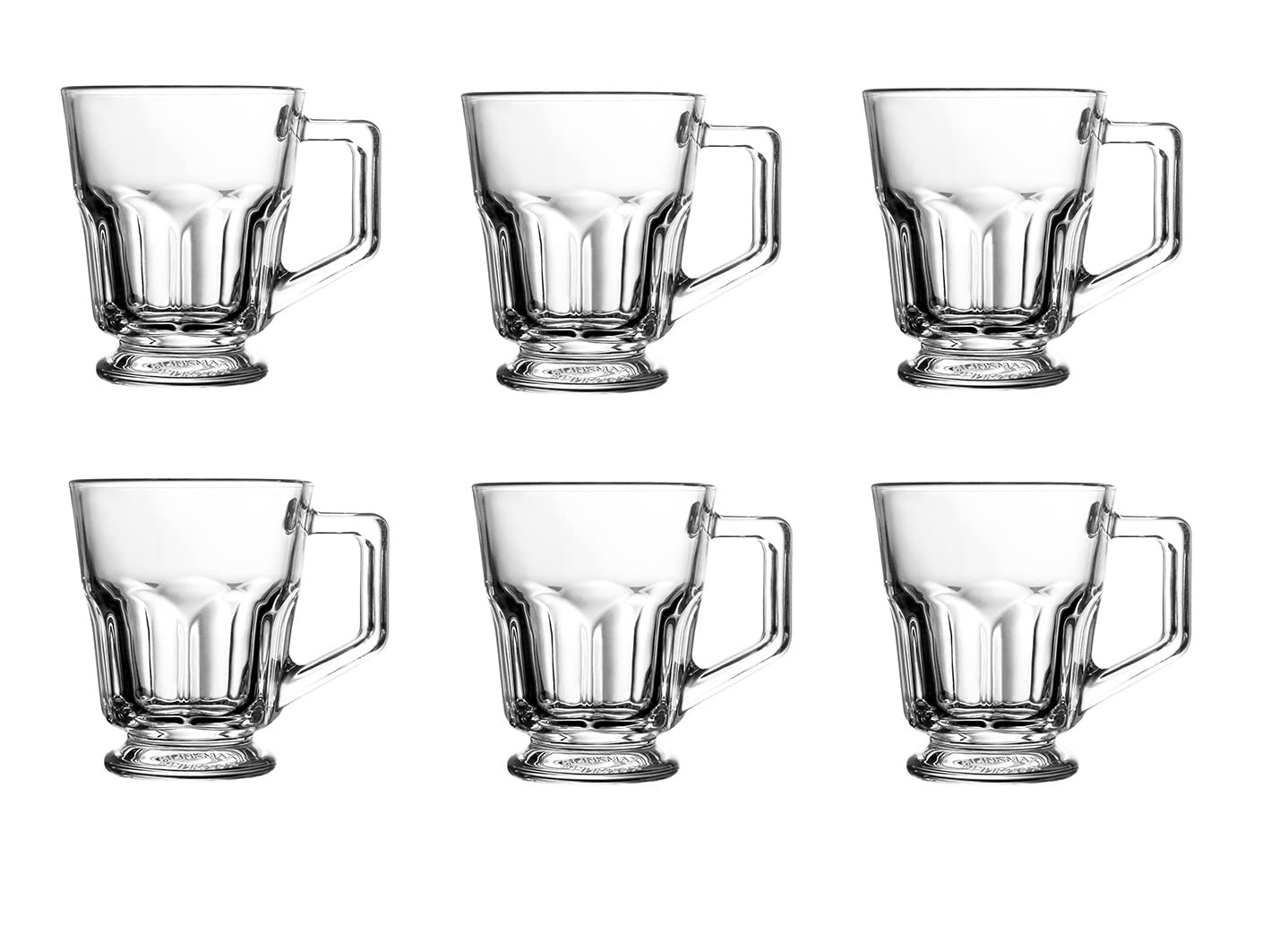Indian Style Glass Tea Cups 137 ML Set of 6 Chai Cup Green Tea, Coffee Cups  For Home Restaurants with Solid Handle Clear Warm and Cold Beverage Mugs  Coffee Mugs : Amazon.com.au:
