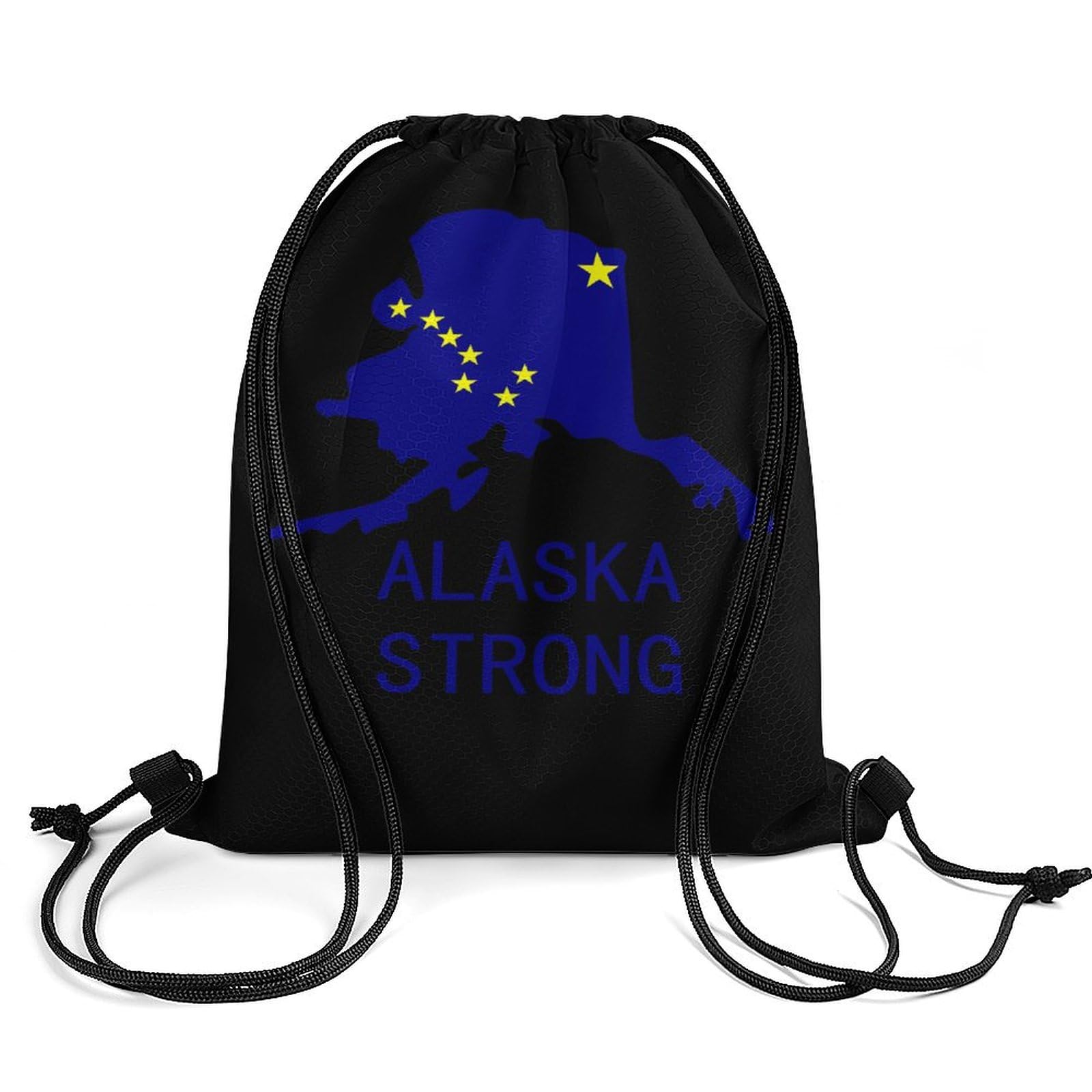Alaska Strong Drawstring Backpack Durable Sport Gym Bags Daypack for Men Women 35 * 42cm