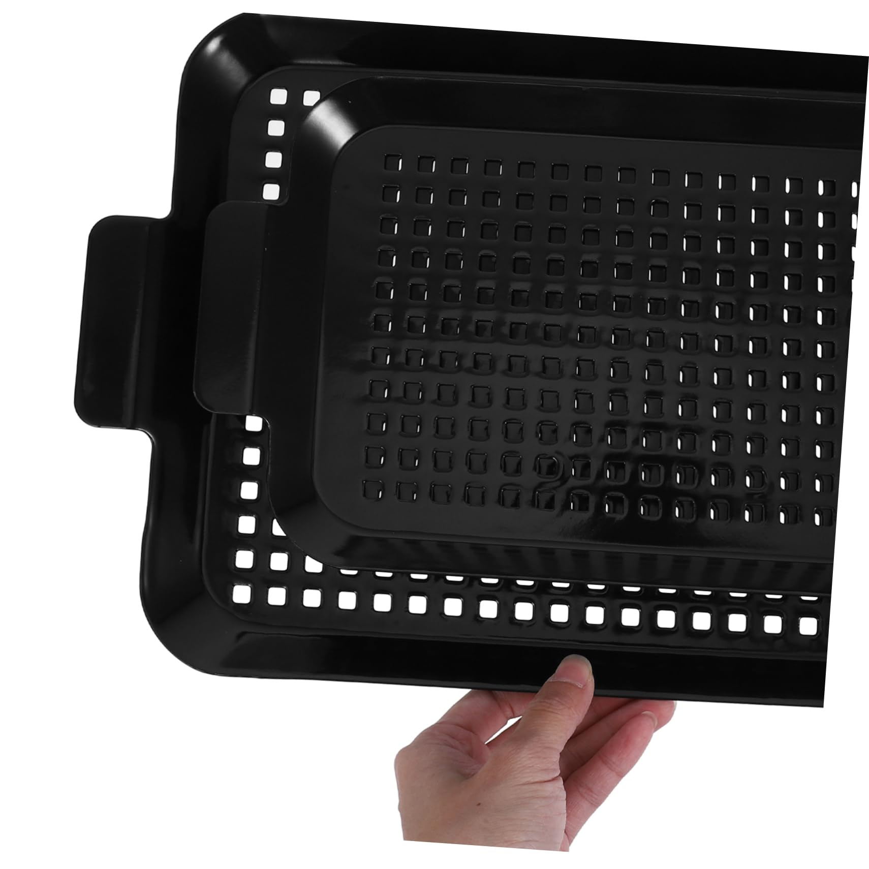 TOYANDONA 2piezas Placa De Parrilla Antiadherente con Agujeros Bandeja Resistente para Hornear para Pescado Carne Camarones y Verduras Exteriores