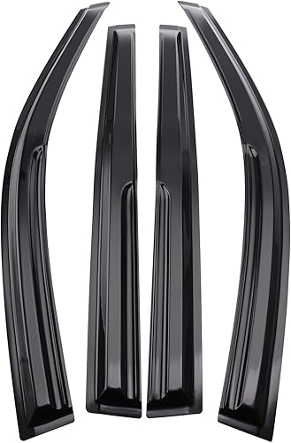 MotorFansClub Deflectores de visera de ventana, protectores de lluvia aptos para Highlander 2014 2015 2016 2017 2018 2019 deflectores de ventana de