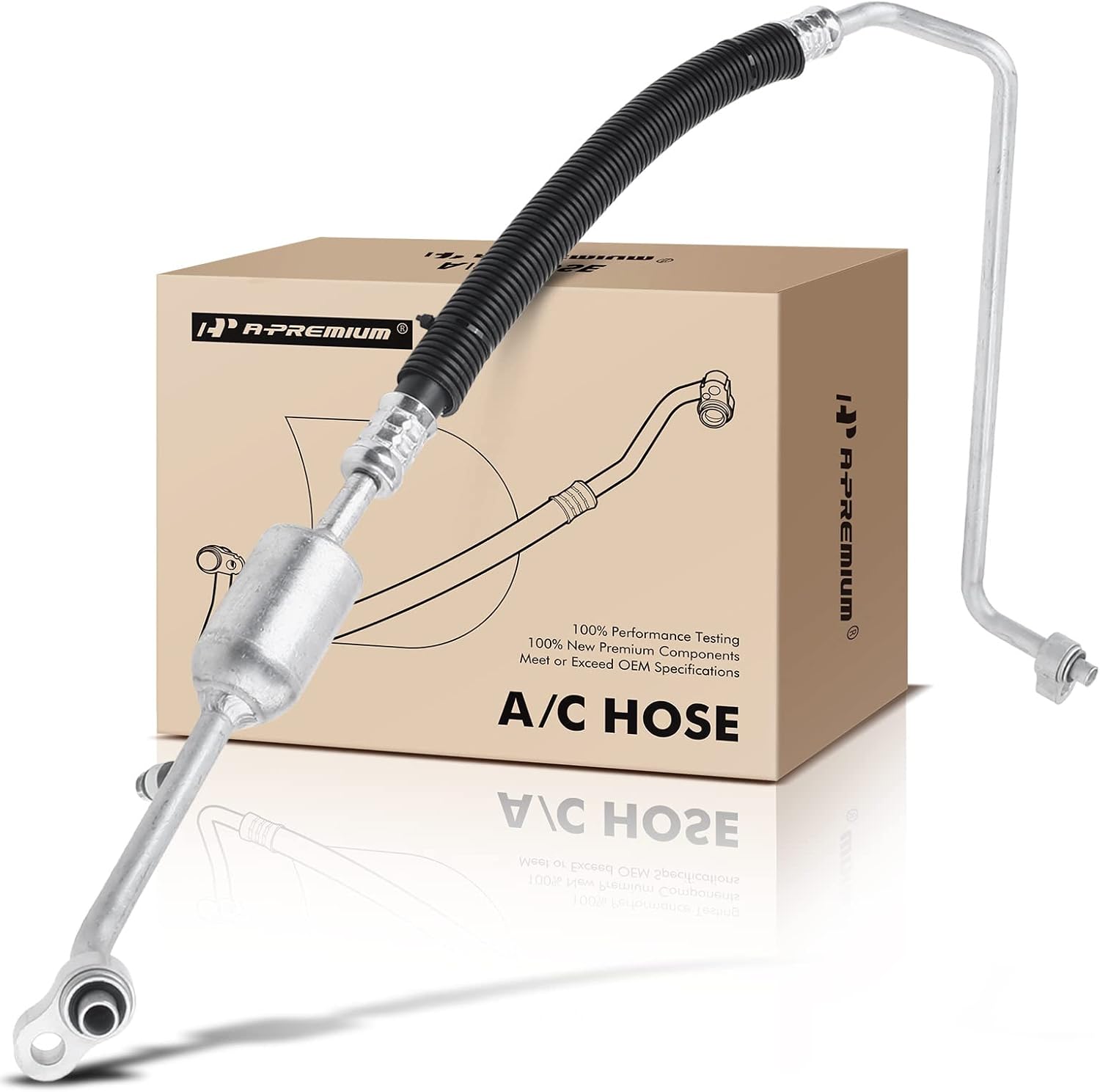 a-premium a/c discharge line hose assembly compatible with cadillac, chevrolet, gmc models - silverado 1500, tahoe, sierra, yukon xl 1500/2500, escalade esv ext, compressor to condenser