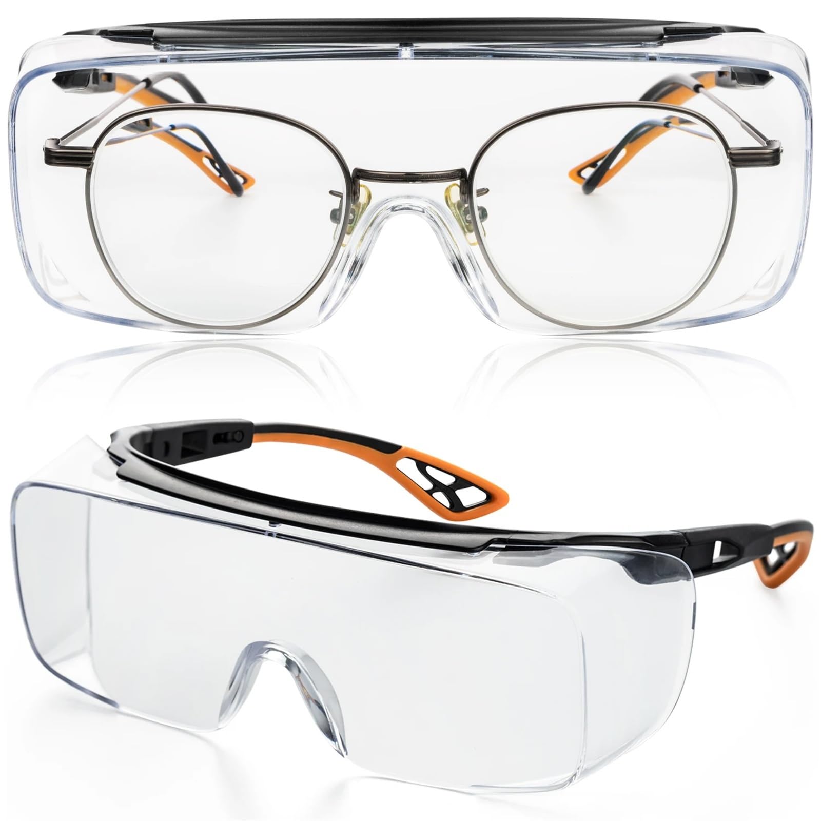 Antibeschlag-Schutzbrille mit transparenten Gläsern und Seitenschutz, Blaulichtfilter, Unisex-Schutzbrille