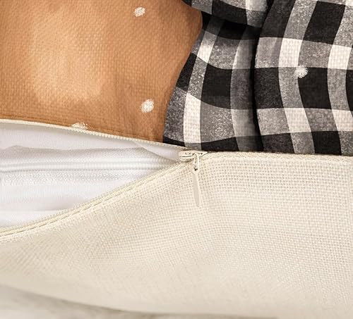 Miniatura 5 de 4TH Emotion Juego de 4 fundas de almohada navideñas de 18 x 18 pulgadas, decoración navideña de granja, muñeco de nieve, reno, eucalipto, camión,