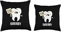 Vista 3 de Punny Bone Hurty Funny Tooth - Almohada de juego de palabras, 18 x 18 pulgadas, multicolor