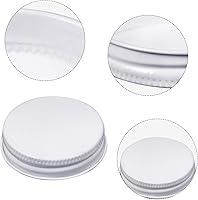 Vista 3 de Patelai 36 tapas blancas de 1.496 pulgadas, tapas de rosca de metal de hojalata con pegamento de relleno blanco que se adaptan a la mayoría