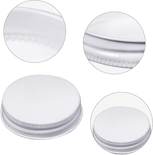 Miniatura 3 de Patelai 36 tapas blancas de 1.496 pulgadas, tapas de rosca de metal de hojalata con pegamento de relleno blanco que se adaptan a la mayoría de