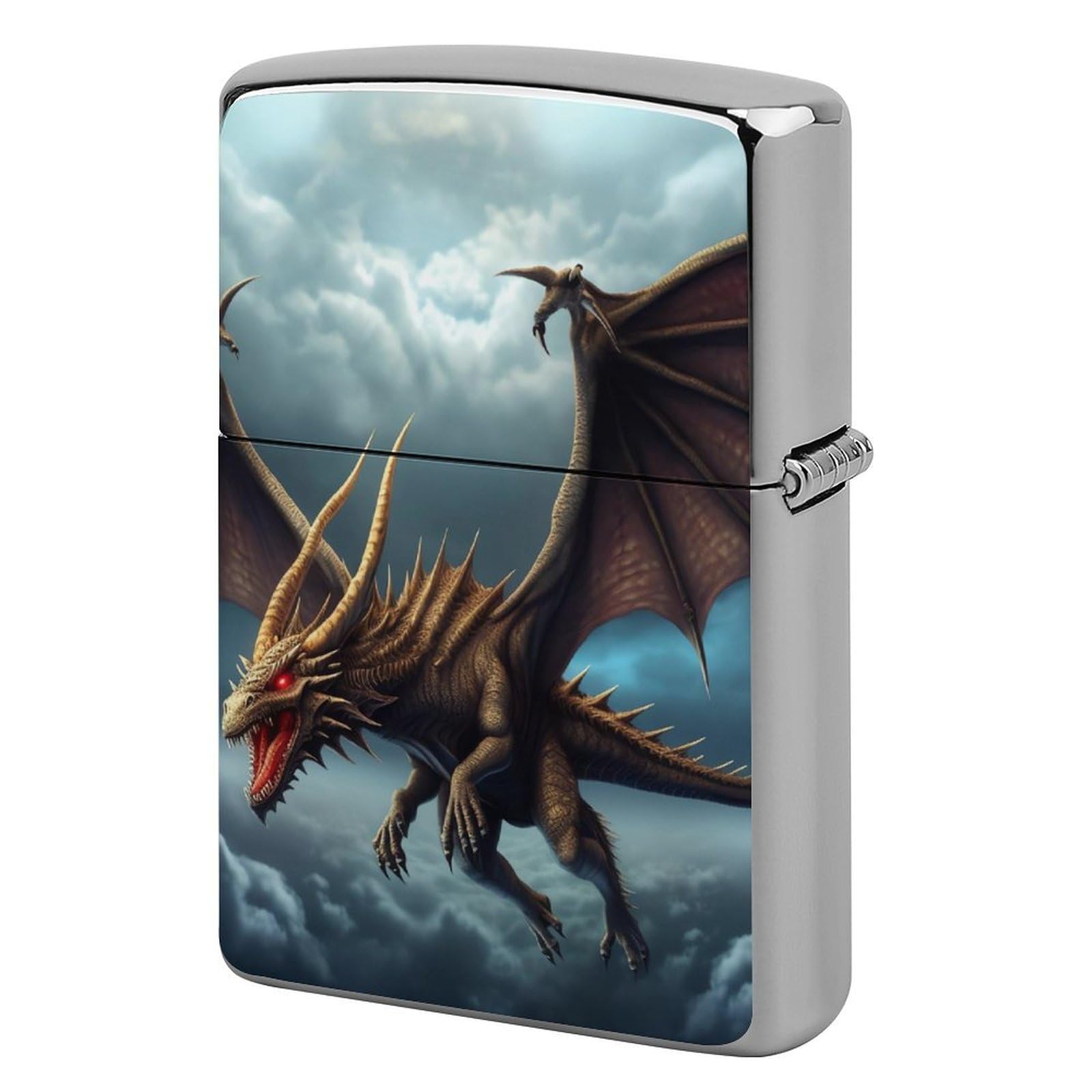 Flying Dragon Lighter Case Vintage Metal Lighter Cover Reusable Lighter Protective Sleeve Unique Design Personalized Lighter Sleeve Holder Against Dust and Scratches