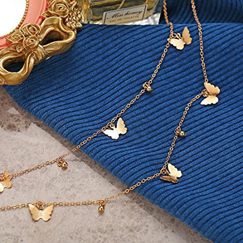 Layered Necklace for Women Rose Gold