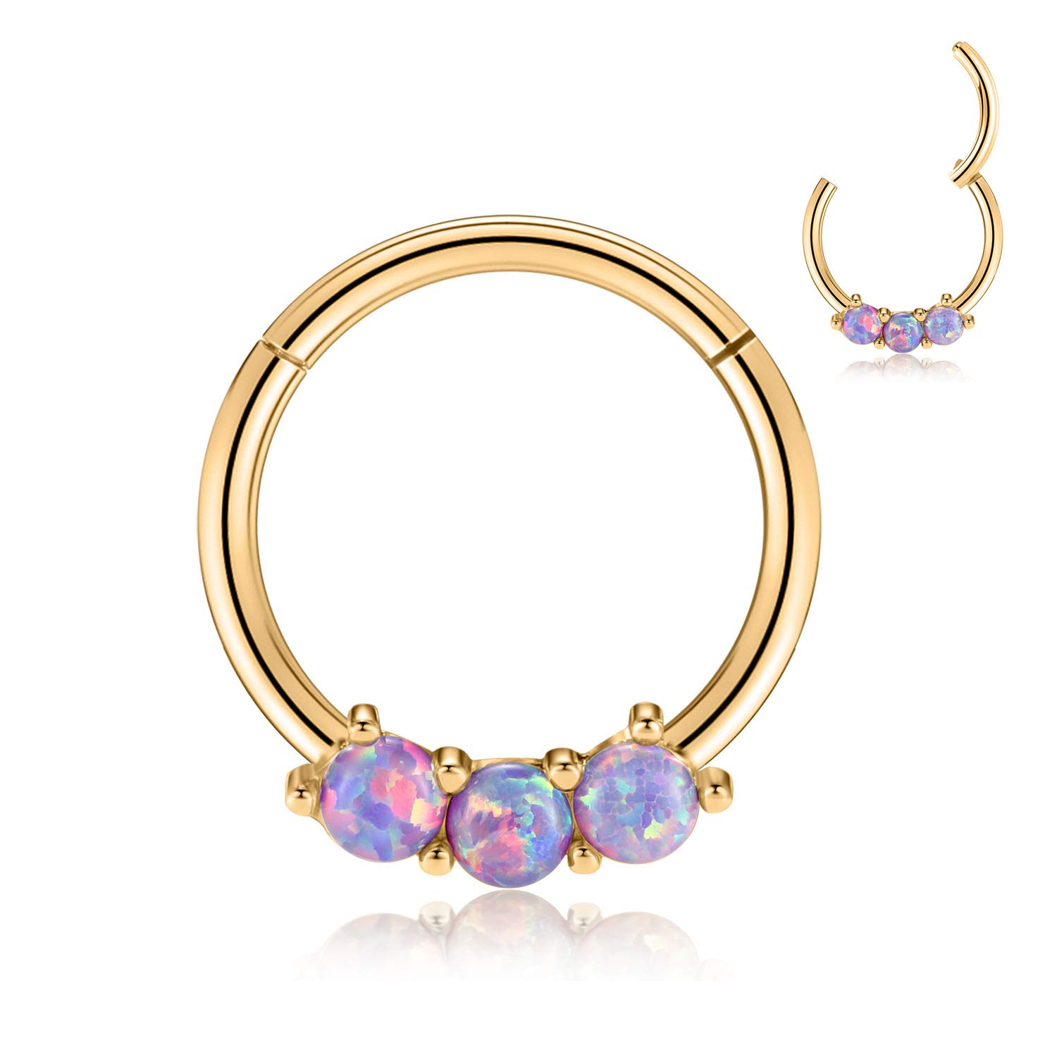 AROWRO 16G Septum & Daith Jewellery - 316L Surgical Steel Septum Rings, Daith Earrings, Nose Rings, Clicker, Rook, Helix, Lobe, Cartilage Piercing Jewellery — view 12