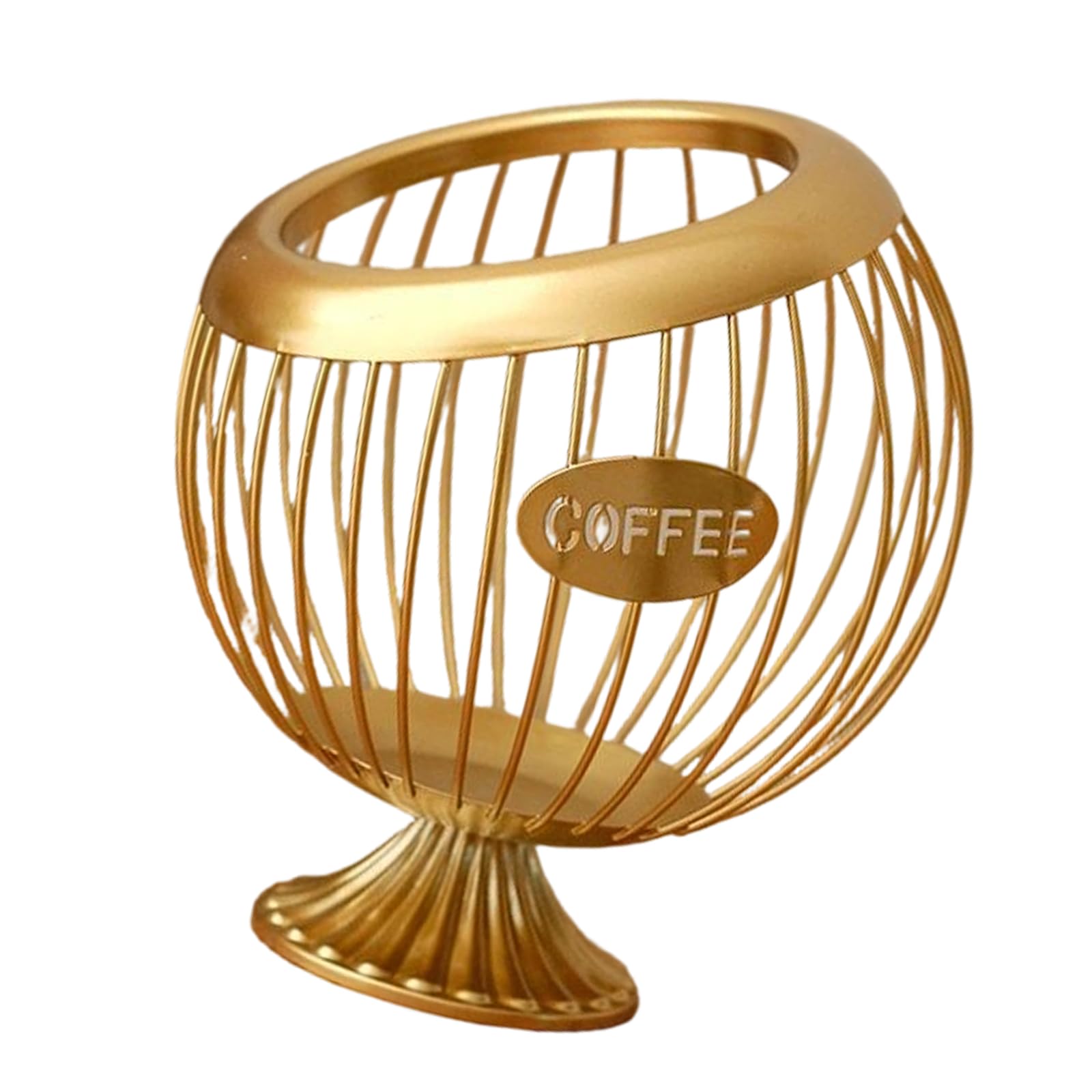 Mllepjdh Gold Multipurpose Coffee Storage Container In Elegant Designs Opening Suitable Accessory For Kitchens Cafes And Offices Iron Coffeestorage