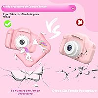 Vista 7 de Cámara Mejorada para Niños para Niñas, Regalos de Navidad y Cumpleaños para Niños, Cámara de Video Digital Selfie HD 1080P para Niños Pequeños