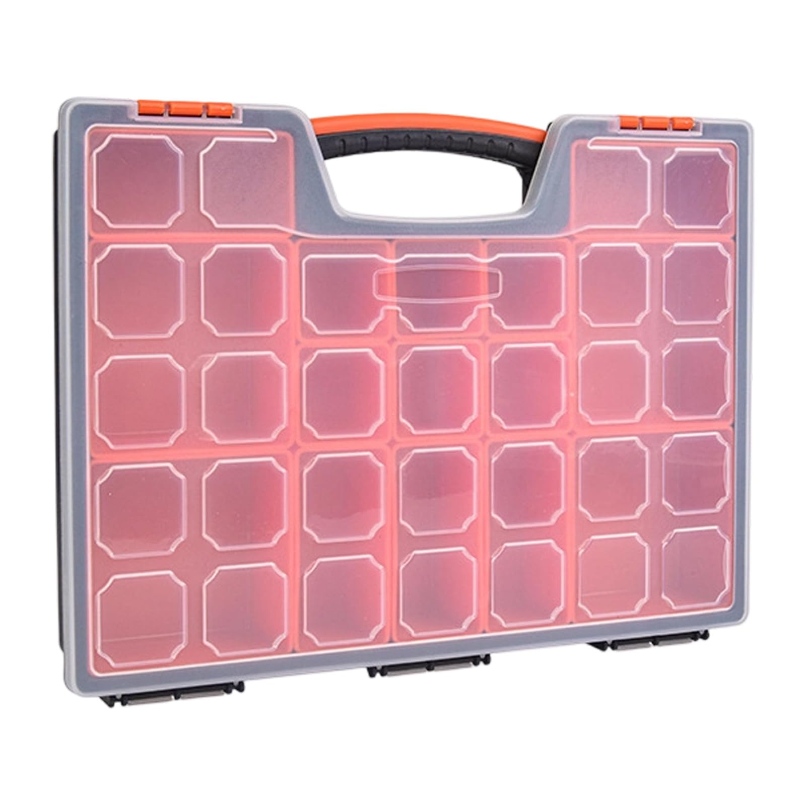 Yjcnelcr Sturdy Interlocked Parts Case With Adjustable Grids Workshop Parts Organizers For Professional Technicians And Hobbyists Transparent Storage Container