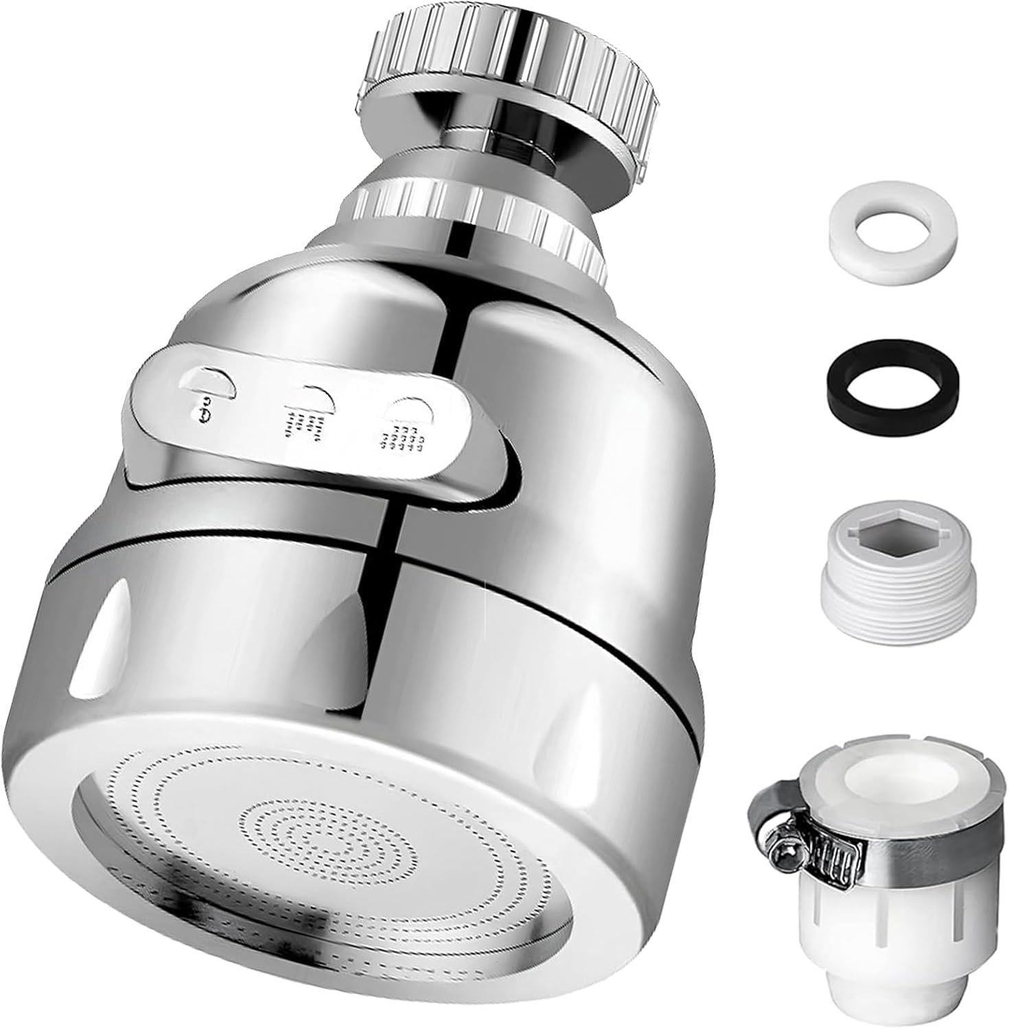 キッチンシャワー 蛇口 シャワー 節水 首振り式 泡沫器 シャワー蛇口 360度回転式 3段階モード 水栓 先端 交換 シンク掃除 台所 浴室 洗面室 トイレにも適用可能 水漏れの防止 取付簡単