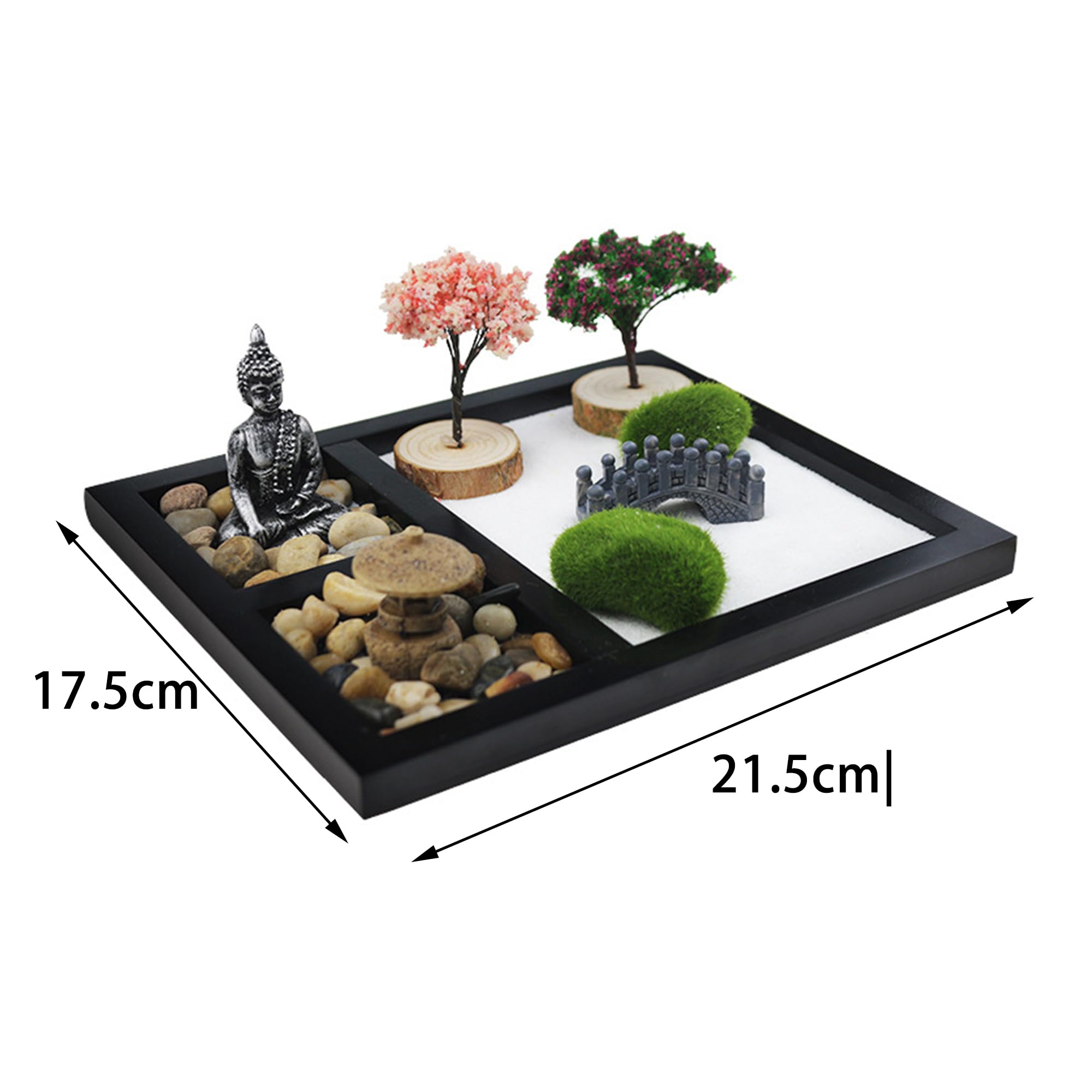 SUQ Zen zestaw akcesoriów ogrodowych, akcesoria dekoracyjne do ogrodu wróżek, miniaturowa dekoracja do ogrodu, statuetki ogrodowe, mini figurka z żywicy, DIY ornamenty, figurki mikro krajobraz bonsai,