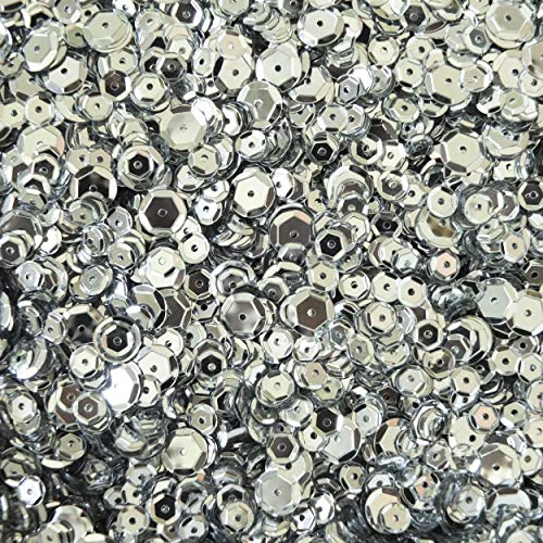 Silver Sequin Bulk Mix 8mm and 5mm Shiny Metallic Made in USA Over 10,000 Sequins!