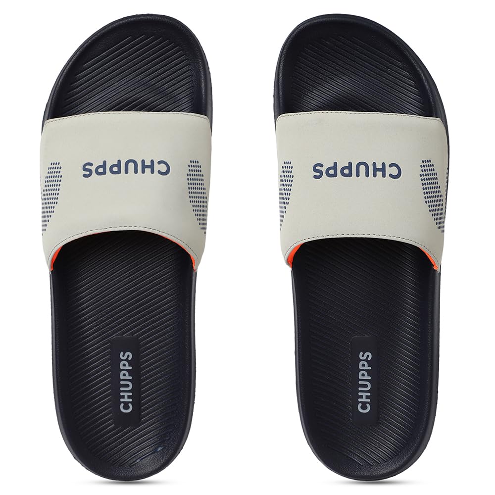 CHUPPS Urban One Edge Slider for Men, FOAM6 Upper Technology (6mm Foam) Snug Fit with Airsoft Footbed (Contoured & Cushioned) for Super Comfort Flip Flop Slipper Blue Grey (B0CV5MN8C4) Amazon Price History, Amazon Price Tracker