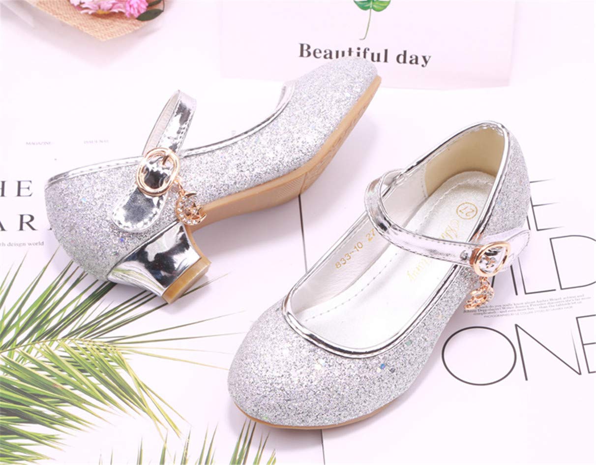 Fille Chaussures de Princesse Princesse Paillettes Déguisement Argenté Or Rose Doux Halloween Noël Anniversaire Fête Carnaval Cosplay