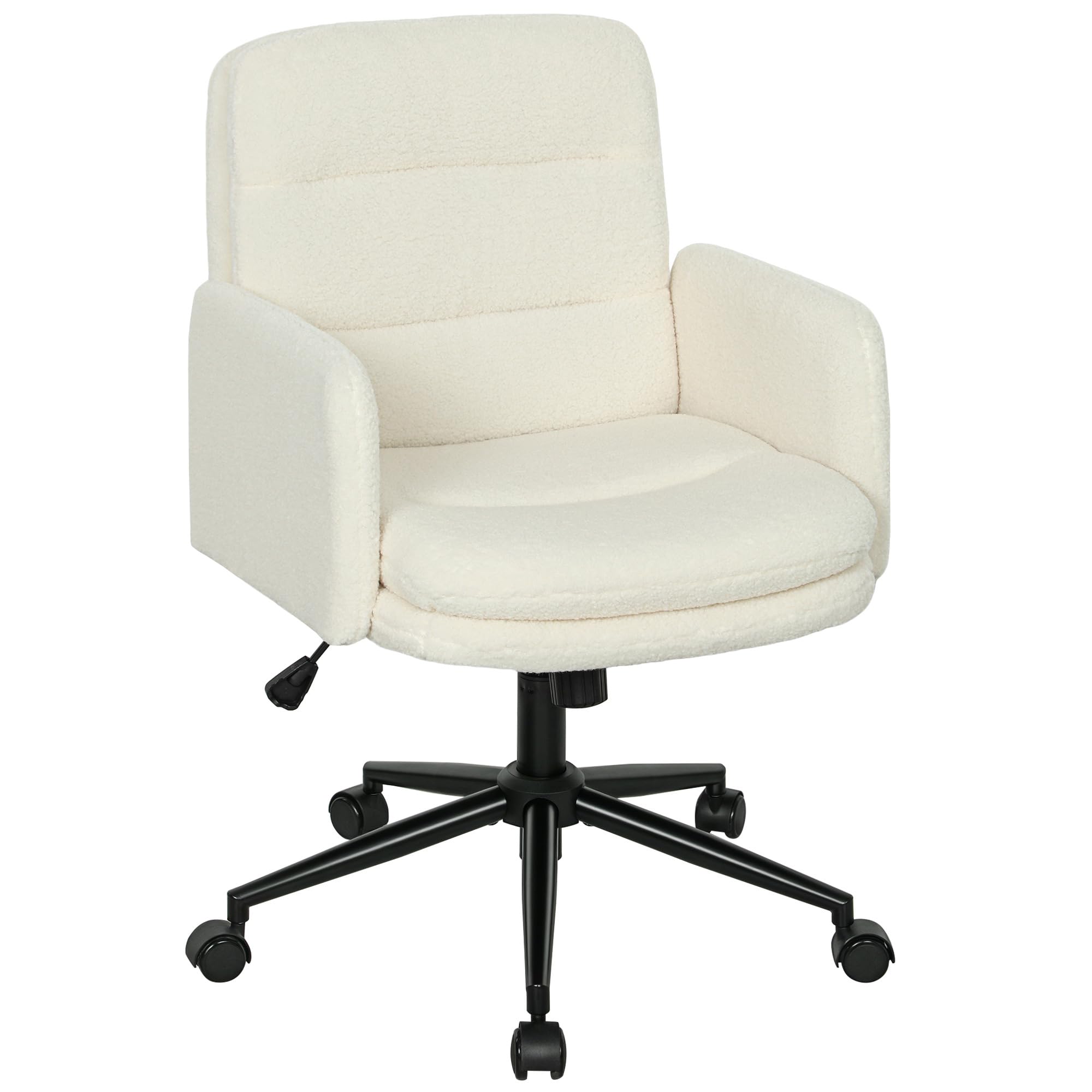 HOMCOM Chaise de Bureau, Fauteuil de Bureau Ergonomique, Crème