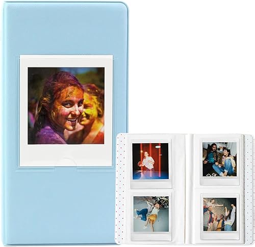 WOGOZAN Álbum de 64 bolsillos para Fujifilm Instax Square Film Photo Album SQ1 SQ6 SQ10 SQ20 SP-3 Square Instant Film Camera (azul)