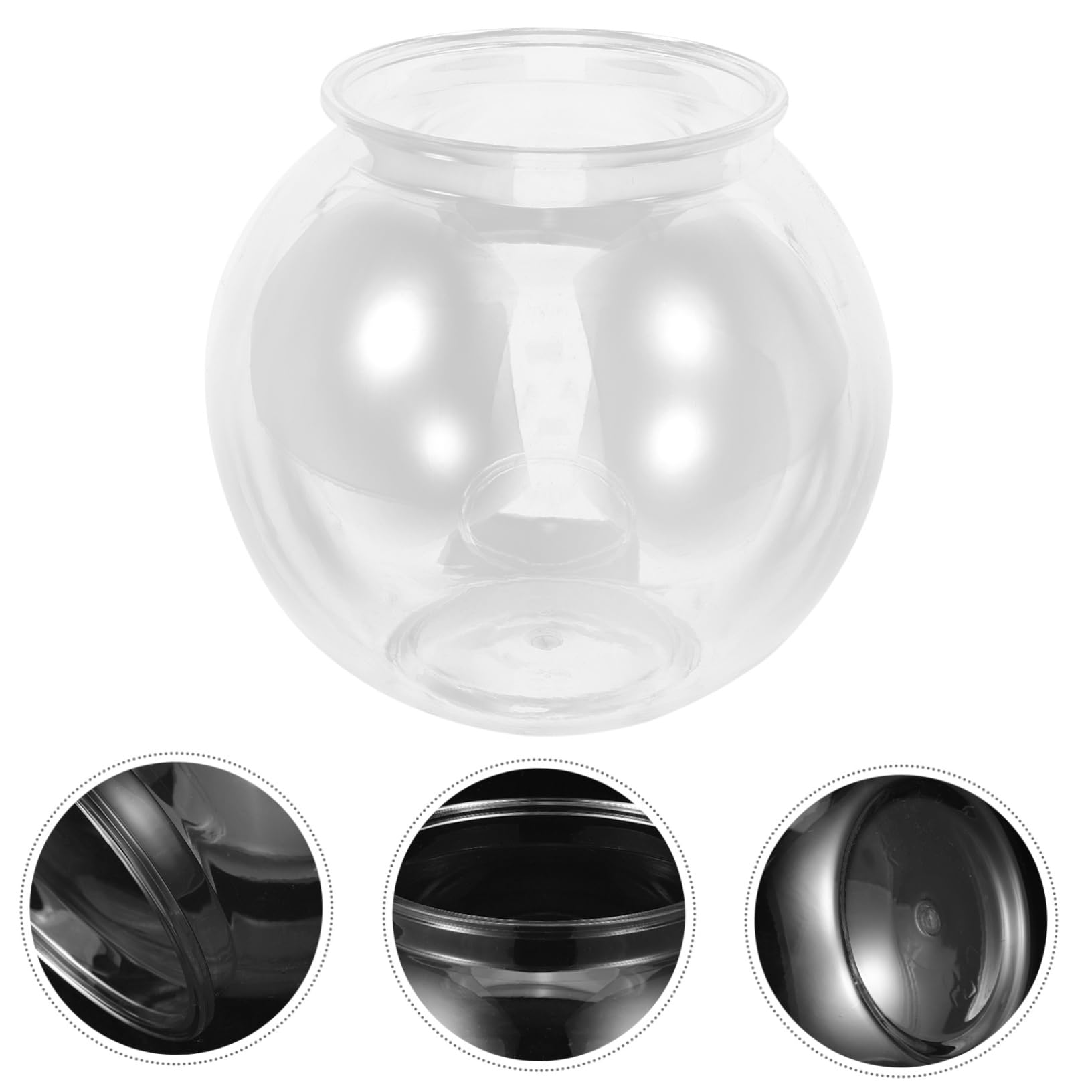Beaupretty Pecera Pequeña Transparente Pecera Redonda De Plástico para Oficina o Hogar Caja De Cría para Peces De Colores Acuario Portátil