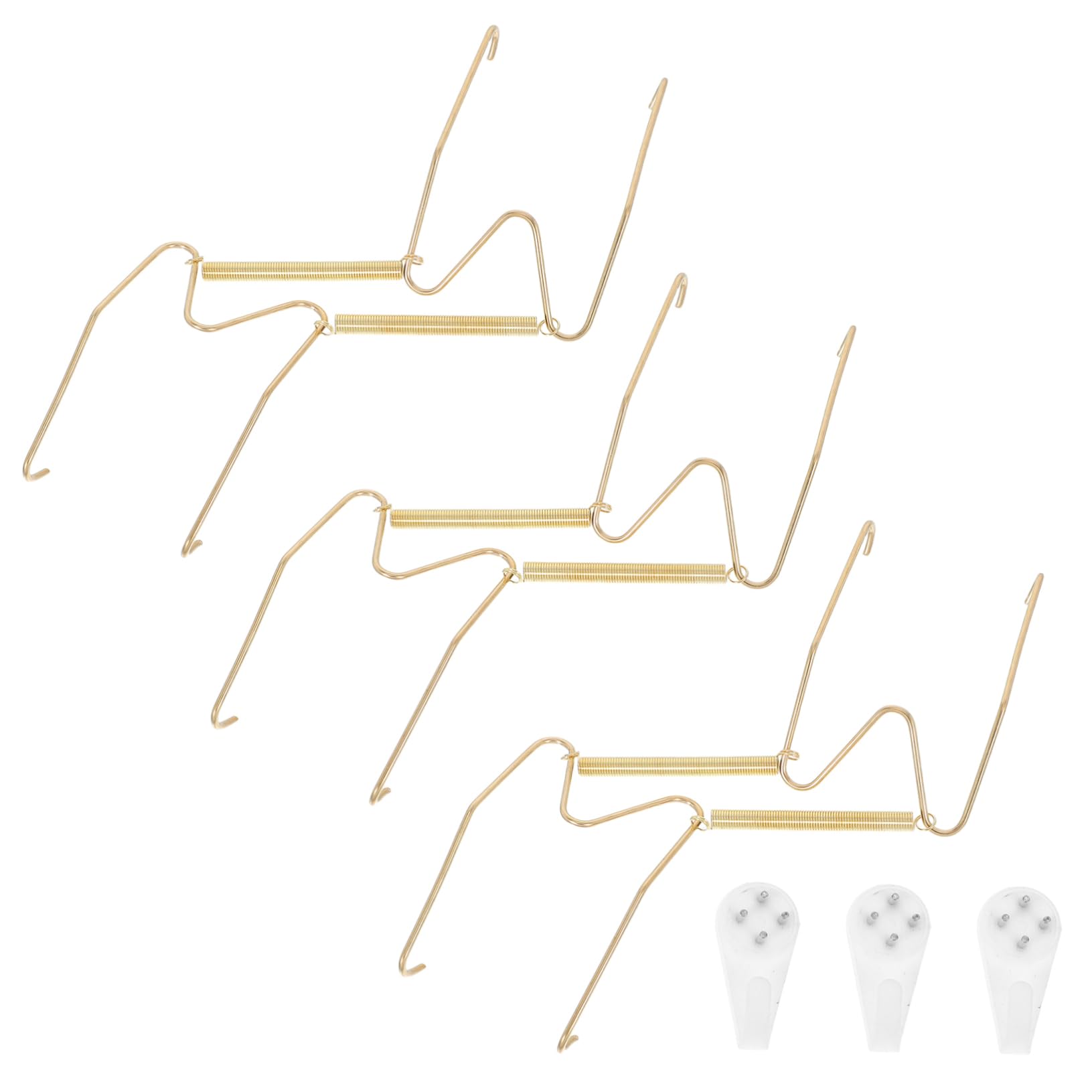 Sosoport 6pcs Invisible Plate Hangers Wall Mounted Hooks for Displaying Decorative Plates Secure Spring Mechanism Easy Installation Minimalist Design for Home Gallery