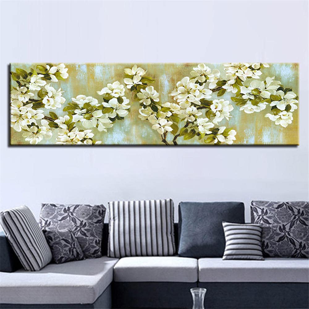 Broderie Diamant Fleur Blanche Grand Format Anti-Stress
