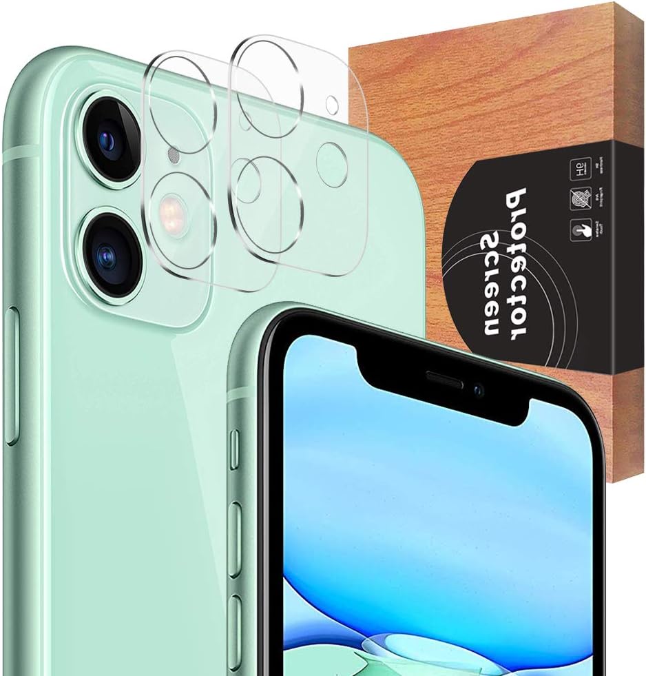 [ 2 Pack ] Camera Lens Protector for iPhone 11,[New Version] Add Cameras Flash Circle Tempered Glass Easy Install 9H Hardness Scratch Resistant