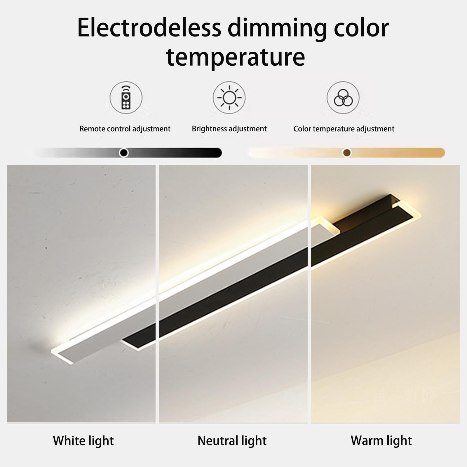 Nowoczesne oświetlenie ścienne, ściemniana lampa sufitowa LED z pilotem zdalnego sterowania, współczesna cienka lampa sufitowa 2700K-6500K, podtynkowa lampa sufitowa, akrylowa wewnętrzna lampa