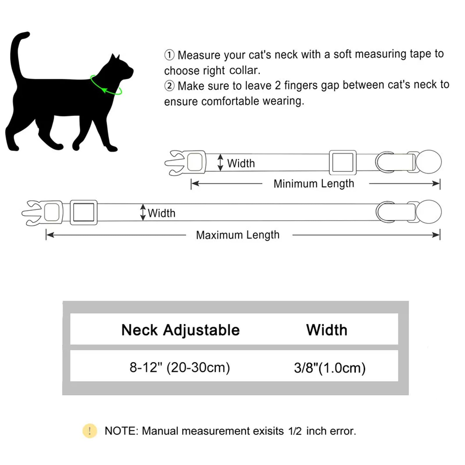 2 Pezzi Collare per gatti personalizzato, collari per gatti identificativi ricamati con nome e numero di telefono, collare in nylon per fibbia di rilascio di sicurezza con campanello