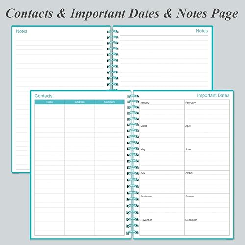Miniatura 6 de Agenda 2024-2025  Agenda semanal y mensual de 18 meses de enero de 2024 a junio de 2025, planificador en espiral 2024 con cierre elástico, bolsillo