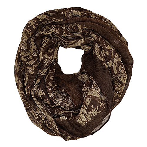 Paisley Floral Print Wide Infinity Scarf