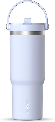 Hydrapeak Nomad - Vaso de 32 onzas con asa y tapa con pajilla vasos aislados de acero inoxidable taza de viaje para bebidas calientes y frías taza