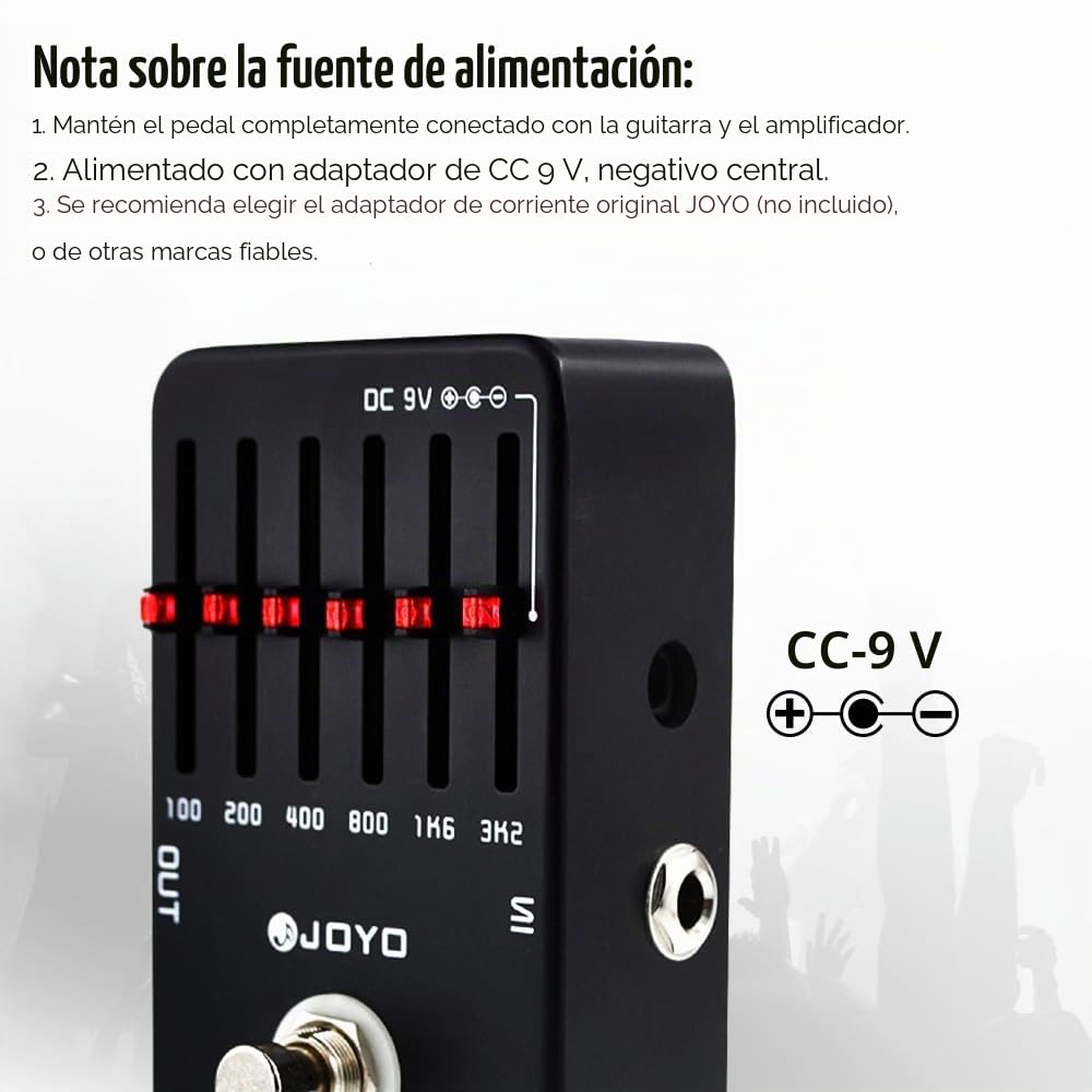 JOYO Ecualizador de guitarra eléctrica con pedal de ecualizador de 6 bandas hz proporciona ± 18 dB para cada banda (JF-11)
