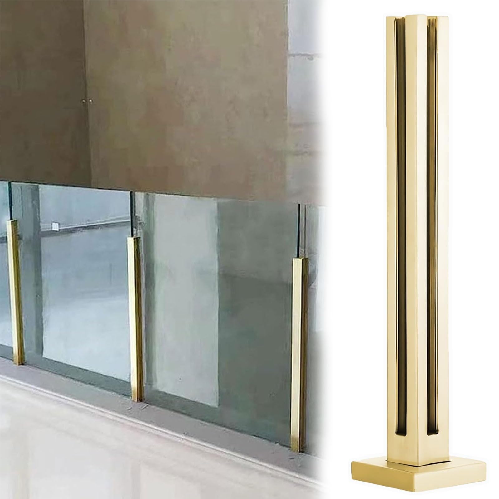 Poteau de garde-corps en verre mat design épuré inox 304 pour terrasse chic